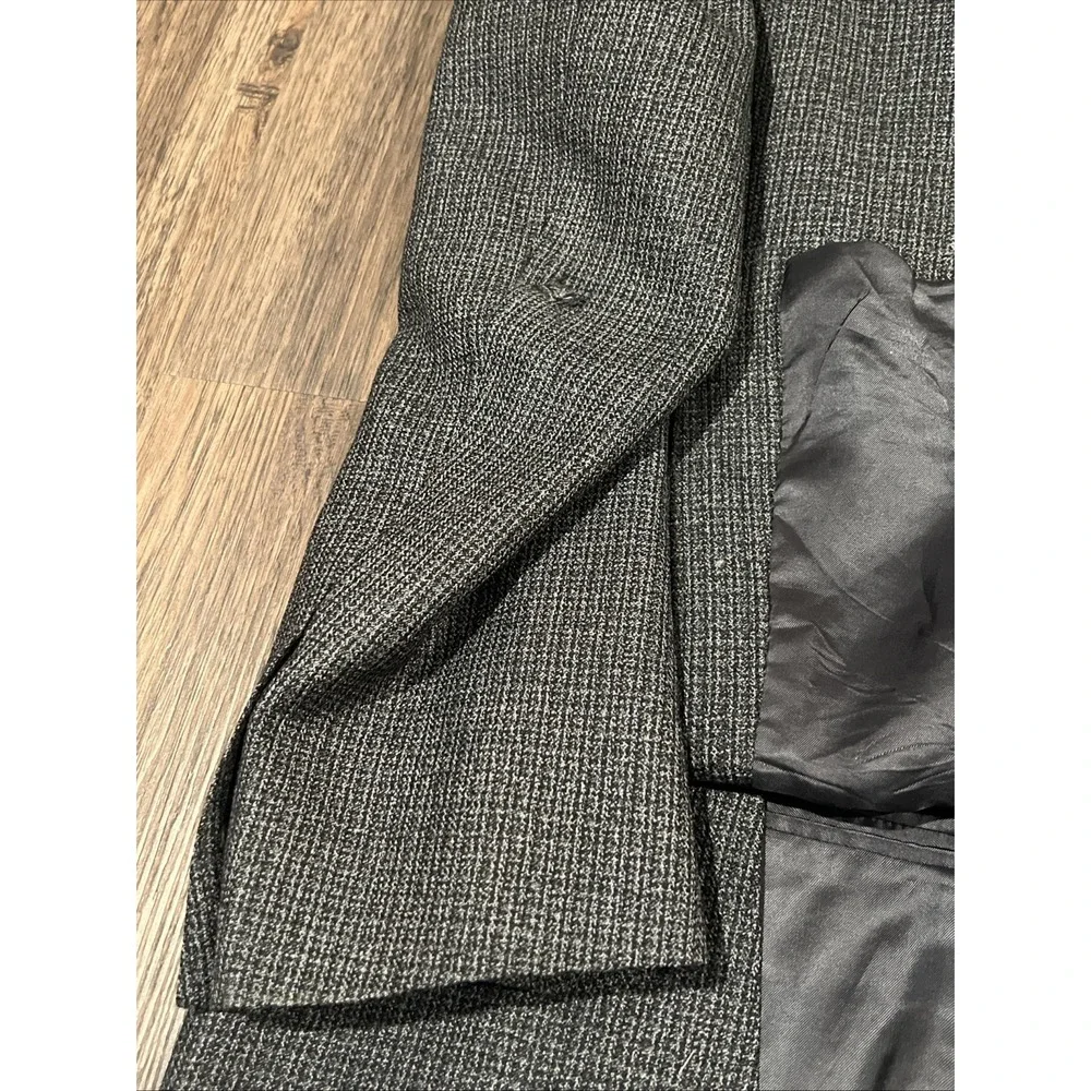 Canali Mens Wool Blazer Size 56LEU Gray Plaid Check Career Made In Italy READ